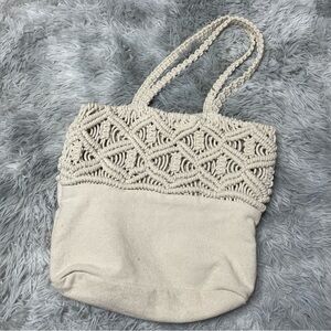 Boho Macrame Crochet Tote Bag